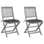 Folding garden chairs 2 pcs cushions solid acacia wood by vidaXL, Garden chairs - Ref: Foro24-3064551, Price: 127,69 €, Disco...