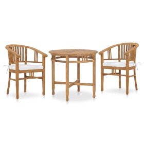 3-piece garden dining set and solid teak wood cushions by vidaXL, Garden sets - Ref: Foro24-3053648, Price: 531,11 €, Discoun...