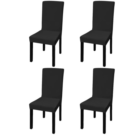 Straight elastic chair cover 4 units black by vidaXL, Covers - Ref: Foro24-131419, Price: 16,27 €, Discount: %