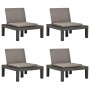 Garden loungers with cushions 4 units anthracite gray plastic by vidaXL, Garden chairs - Ref: Foro24-3054427, Price: 325,99 €...