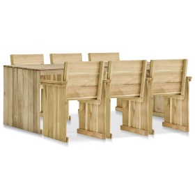 Garten-Esszimmer-Möbelset 7-teilig imprägniertes Kiefernholz von vidaXL, Gartensets - Ref: Foro24-3054429, Preis: 634,99 €, R...