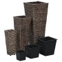 Conjunto de arriates 3 piezas jacinto de agua marrón oscuro de vidaXL, Maceteros y jardineras - Ref: Foro24-45569, Precio: 90...