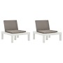 Garden loungers with cushions 2 units white plastic by vidaXL, Garden chairs - Ref: Foro24-3054424, Price: 164,27 €, Discount: %