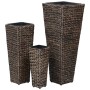 Conjunto de arriates 3 piezas jacinto de agua marrón oscuro de vidaXL, Maceteros y jardineras - Ref: Foro24-45569, Precio: 90...