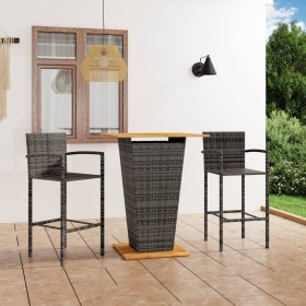 Conjunto de bar para jardín 3 piezas gris de vidaXL, Conjuntos de jardín - Ref: Foro24-3064869, Precio: 278,78 €, Descuento: %