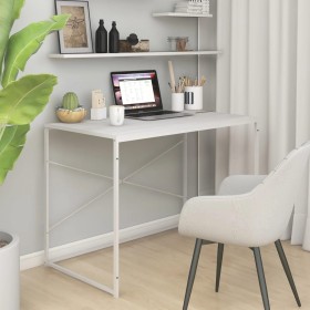 White engineered wood computer desk 110x60x70 cm by vidaXL, Desks - Ref: Foro24-30209, Price: 93,99 €, Discount: %