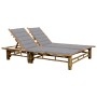 Bamboo lounger with cushions for 2 people by vidaXL, Loungers - Ref: Foro24-3063946, Price: 336,97 €, Discount: %