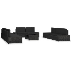 Garden furniture set 10 pieces black synthetic rattan by vidaXL, Garden sets - Ref: Foro24-3054583, Price: 845,99 €, Discount: %