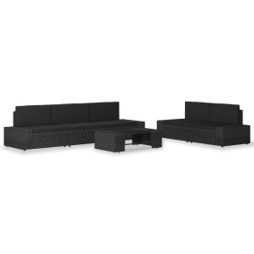 Garden furniture set 6 pieces black synthetic rattan by vidaXL, Garden sets - Ref: Foro24-3054576, Price: 483,99 €, Discount: %