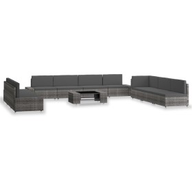 Garden furniture set 10 pieces gray synthetic rattan by vidaXL, Garden sets - Ref: Foro24-3054610, Price: 976,99 €, Discount: %