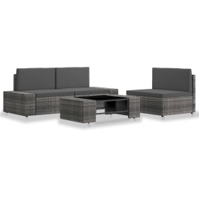 Garden furniture set 4 pieces gray synthetic rattan by vidaXL, Garden sets - Ref: Foro24-3054601, Price: 366,99 €, Discount: %