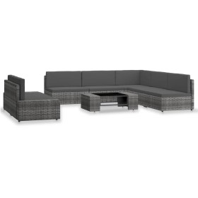 Garden furniture set 7 pieces gray synthetic rattan by vidaXL, Garden sets - Ref: Foro24-3054608, Price: 607,99 €, Discount: %