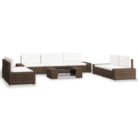 8-piece synthetic brown rattan garden furniture set by vidaXL, Garden sets - Ref: Foro24-3054592, Price: 744,99 €, Discount: %