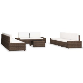 Garden furniture set 10 pieces brown synthetic rattan by vidaXL, Garden sets - Ref: Foro24-3054595, Price: 899,99 €, Discount: %