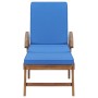 Sun loungers with cushion 2 pcs solid blue teak wood by vidaXL, Loungers - Ref: Foro24-3054636, Price: 471,28 €, Discount: %