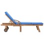 Sun loungers with cushion 2 pcs solid blue teak wood by vidaXL, Loungers - Ref: Foro24-3054636, Price: 471,28 €, Discount: %