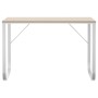 White and oak engineered wood computer desk by vidaXL, Desks - Ref: Foro24-30202, Price: 137,17 €, Discount: %