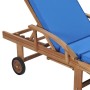 Sun loungers with cushion 2 pcs solid blue teak wood by vidaXL, Loungers - Ref: Foro24-3054636, Price: 471,28 €, Discount: %