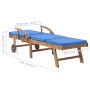 Sun loungers with cushion 2 pcs solid blue teak wood by vidaXL, Loungers - Ref: Foro24-3054636, Price: 471,28 €, Discount: %