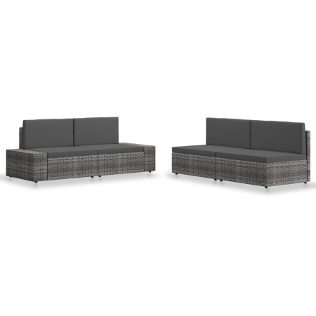 Garden furniture set 4 pieces gray synthetic rattan by vidaXL, Garden sets - Ref: Foro24-3054605, Price: 392,99 €, Discount: %