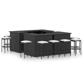 Garden bar set 16 pieces with black synthetic rattan cushions by vidaXL, Garden sets - Ref: Foro24-3064929, Price: 1,00 €, Di...