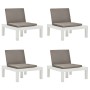 Garden loungers with cushions 4 units white plastic by vidaXL, Garden chairs - Ref: Foro24-3054425, Price: 325,99 €, Discount: %