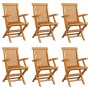 Folding garden chairs 6 units solid teak wood by vidaXL, Garden chairs - Ref: Foro24-3065529, Price: 405,00 €, Discount: %