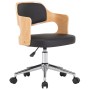 Swivel office chair curved wood black synthetic leather by vidaXL, Office chairs - Ref: Foro24-3054851, Price: 130,81 €, Disc...