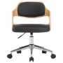 Swivel office chair curved wood black synthetic leather by vidaXL, Office chairs - Ref: Foro24-3054851, Price: 130,81 €, Disc...