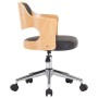 Swivel office chair curved wood black synthetic leather by vidaXL, Office chairs - Ref: Foro24-3054851, Price: 130,81 €, Disc...