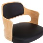 Silla de oficina giratoria madera curvada cuero sintético negro de vidaXL, Sillas de oficina - Ref: Foro24-3054851, Precio: 1...