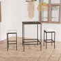 Garden high table and stools with 3-piece black PE rattan cushions. by vidaXL, Garden sets - Ref: Foro24-3064817, Price: 154,...