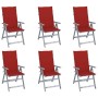 Reclining garden chairs 6 pcs solid acacia wood cushions by vidaXL, Garden chairs - Ref: Foro24-3065323, Price: 402,41 €, Dis...