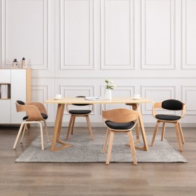 Dining chairs 4 pcs curved wood and synthetic leather by vidaXL, dining chairs - Ref: Foro24-3054818, Price: 538,74 €, Discou...