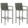 Set muebles bar jardín 3 pzas ratán sintético reposabrazos gris de vidaXL, Conjuntos de jardín - Ref: Foro24-3064806, Precio:...