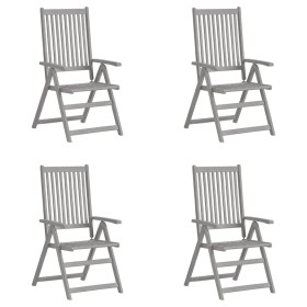 Reclining garden chairs 4 pcs solid gray acacia wood by vidaXL, Garden chairs - Ref: Foro24-3065517, Price: 282,40 €, Discoun...