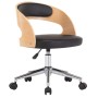 Swivel office chair curved wood black synthetic leather by vidaXL, Office chairs - Ref: Foro24-3054845, Price: 124,73 €, Disc...