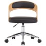 Swivel office chair curved wood black synthetic leather by vidaXL, Office chairs - Ref: Foro24-3054845, Price: 124,73 €, Disc...