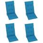 Garden chairs 4 units solid teak wood blue cushions by vidaXL, Garden chairs - Ref: Foro24-3065549, Price: 437,16 €, Discount: %