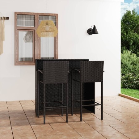 Gartenbar-Set 3-teilig schwarz von vidaXL, Gartensets - Ref: Foro24-3064886, Preis: 332,51 €, Rabatt: %