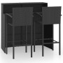 Conjunto de bar de jardín 3 piezas negro de vidaXL, Conjuntos de jardín - Ref: Foro24-3064886, Precio: 332,51 €, Descuento: %