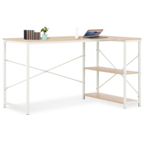 White and oak computer desk 120x72x70 cm by vidaXL, Desks - Ref: Foro24-20263, Price: 116,08 €, Discount: %