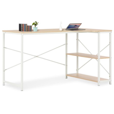 Computertisch aus Weiß und Eiche, 120 x 72 x 70 cm von vidaXL, Schreibtische - Ref: Foro24-20263, Preis: 116,08 €, Rabatt: %