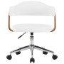 Silla oficina giratoria madera curvada cuero sintético blanco de vidaXL, Sillas de oficina - Ref: Foro24-3054837, Precio: 139...