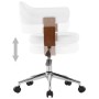 Silla oficina giratoria madera curvada cuero sintético blanco de vidaXL, Sillas de oficina - Ref: Foro24-3054837, Precio: 139...