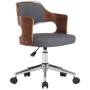 Silla de oficina giratoria de madera curvada y tela gris de vidaXL, Sillas de oficina - Ref: Foro24-3054852, Precio: 145,87 €...