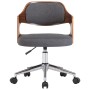 Silla de oficina giratoria de madera curvada y tela gris de vidaXL, Sillas de oficina - Ref: Foro24-3054852, Precio: 145,87 €...