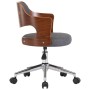 Silla de oficina giratoria de madera curvada y tela gris de vidaXL, Sillas de oficina - Ref: Foro24-3054852, Precio: 145,87 €...