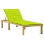 Lounger with cushion bright green impregnated pine wood by vidaXL, Loungers - Ref: Foro24-3065860, Price: 131,66 €, Discount: %