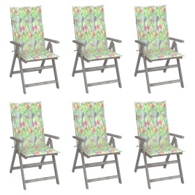 Reclining garden chairs and 6 solid acacia wood cushions by vidaXL, Garden chairs - Ref: Foro24-3065329, Price: 389,99 €, Dis...